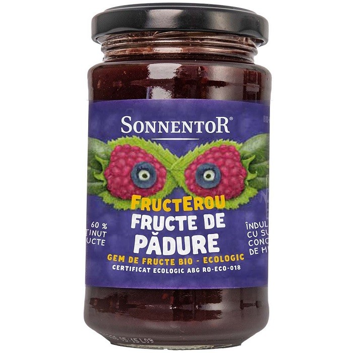 Gem din fructe de padure bio, fara zahar 250g Sonnentor