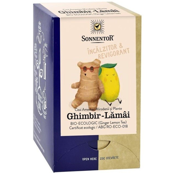 Ceai de ghimbir cu lamaie bio 18 plicuri Sonnentor