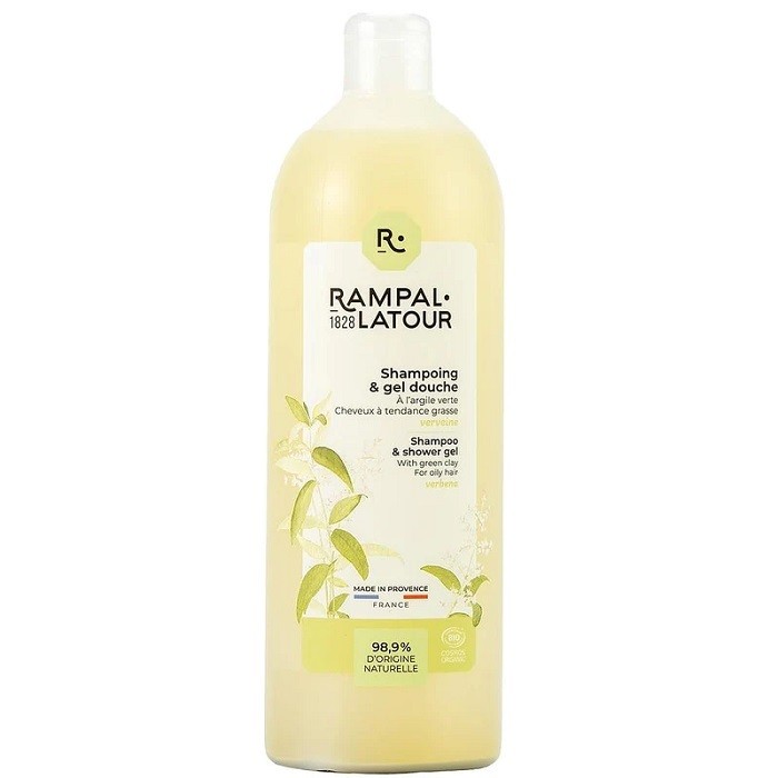Gel de dus si sampon bio cu argila si verbina 1000ml Rampal Latour