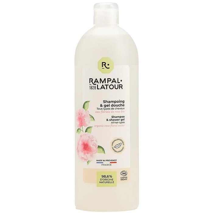 Gel de dus si sampon bio trandafir de Damasc 1000ml Rampal Latour