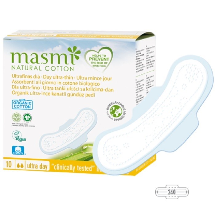 Absorbante de zi din bumbac organic 10 buc Masmi