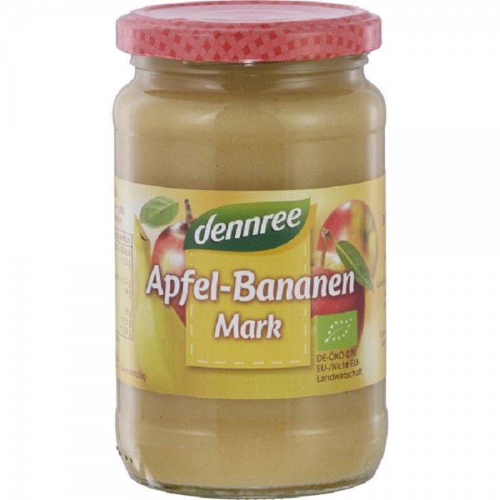 Piure de mere cu banane bio, fara zahar 360g Dennree