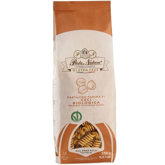 Fusilli cu naut bio, fara gluten 250g Pasta Natura