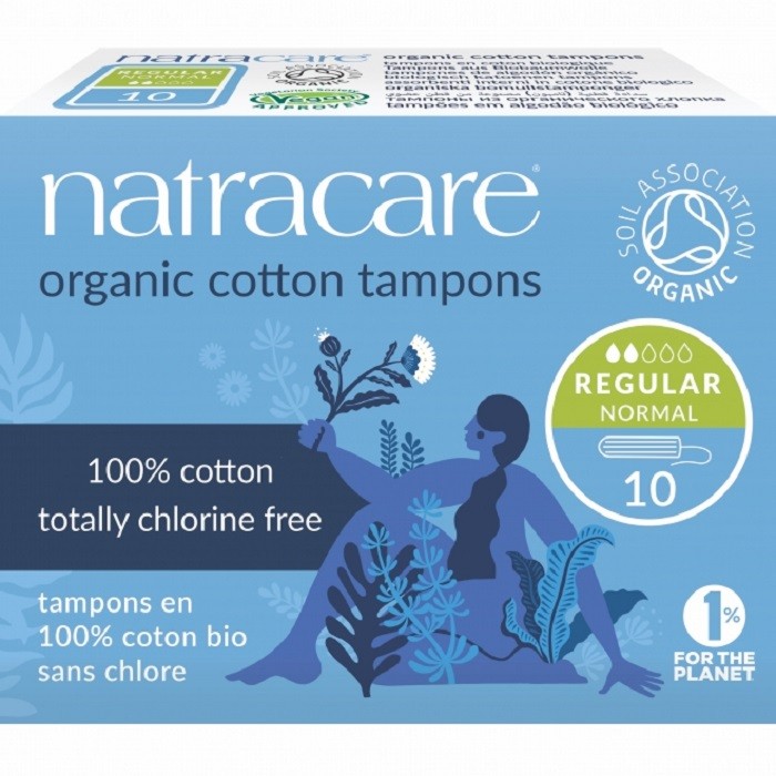 Tampoane din bumbac bio, normal, 2 picaturi 10 buc Natracare