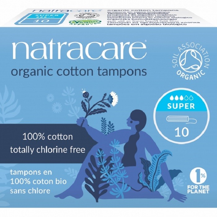 Tampoane din bumbac bio, super, 3 picaturi 10 buc Natracare