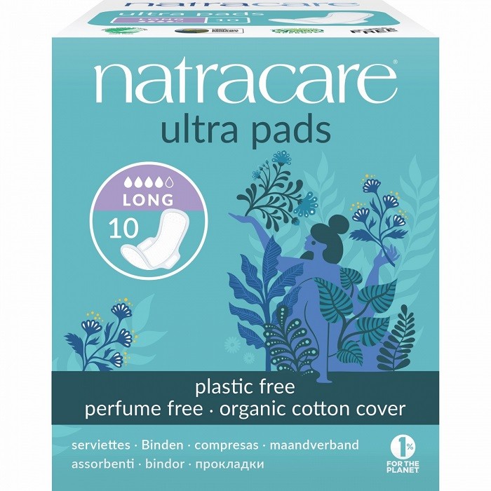 Absorbante lungi din bumbac bio 4 picaturi 10 buc Natracare