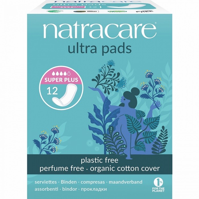 Absorbante bumbac bio Super Plus 4 picaturi 12 buc Natracare