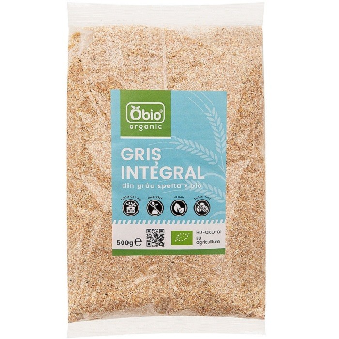 Gris integral din grau spelta bio 500g Obio