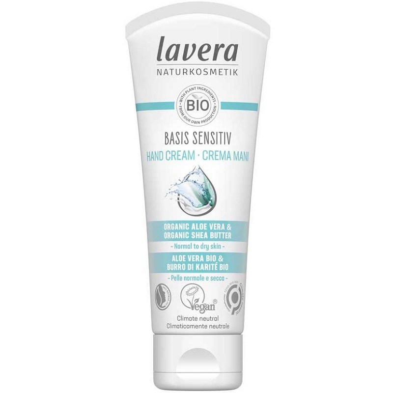 Crema de maini cu aloe vera si unt de shea bio, vegan Basis Sensitiv 75ml Lavera