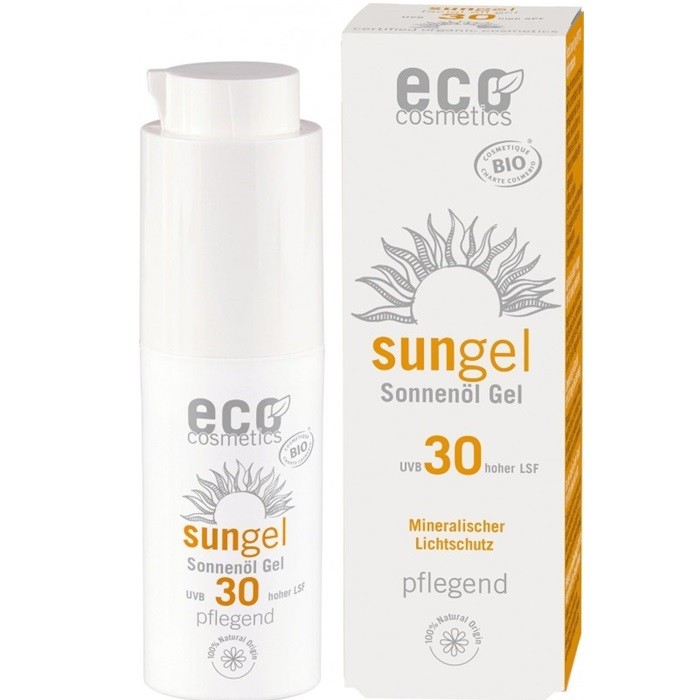 Gel facial transparent cu protectie solara inalta FPS30, 30ml Eco Cosmetics