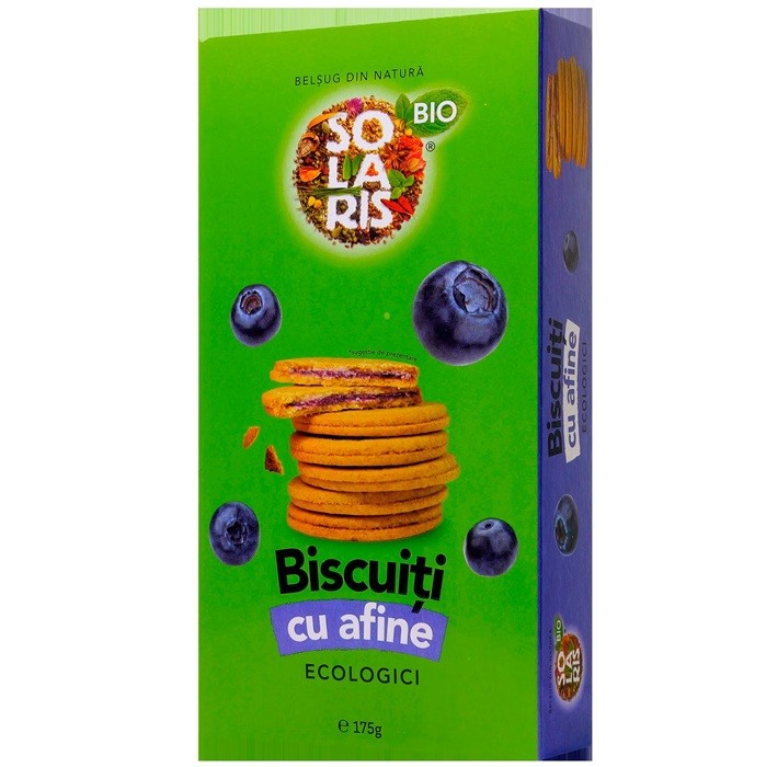 Biscuiti cu crema de afine eco 175g Solaris Bio