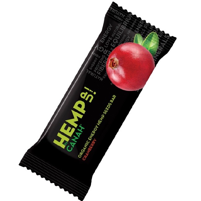 Baton cu seminte de canepa si merisoare bio 48g Canah