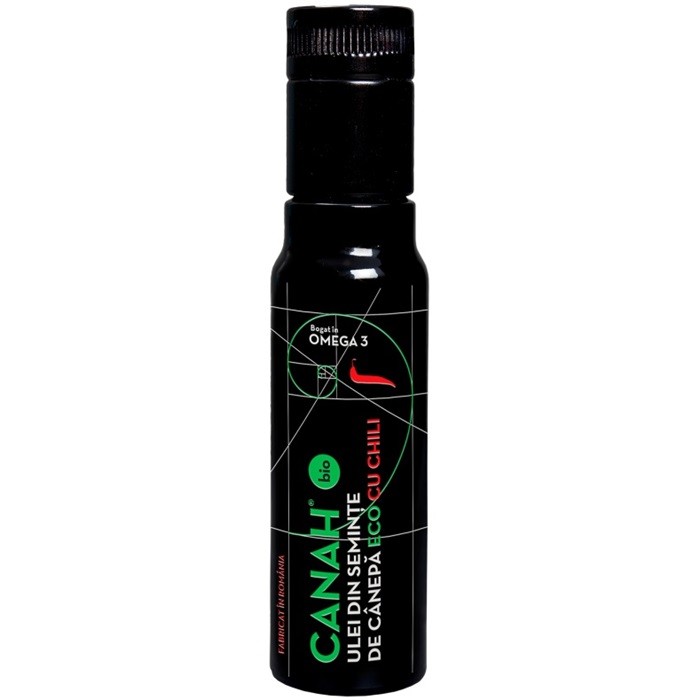 Ulei de canepa cu chilli bio, presat la rece 100ml Canah