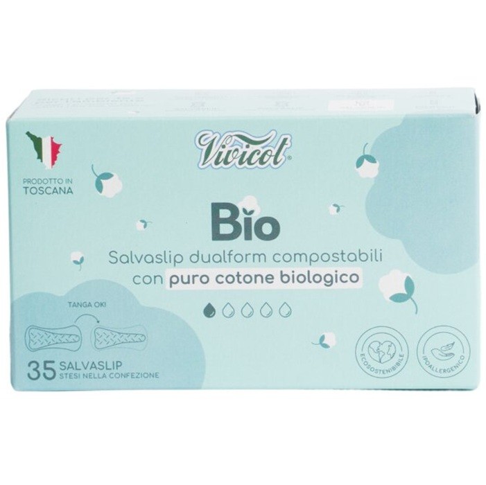 Protej slip Dual form din bumbac bio hipoalergenic 35 buc Vivicot