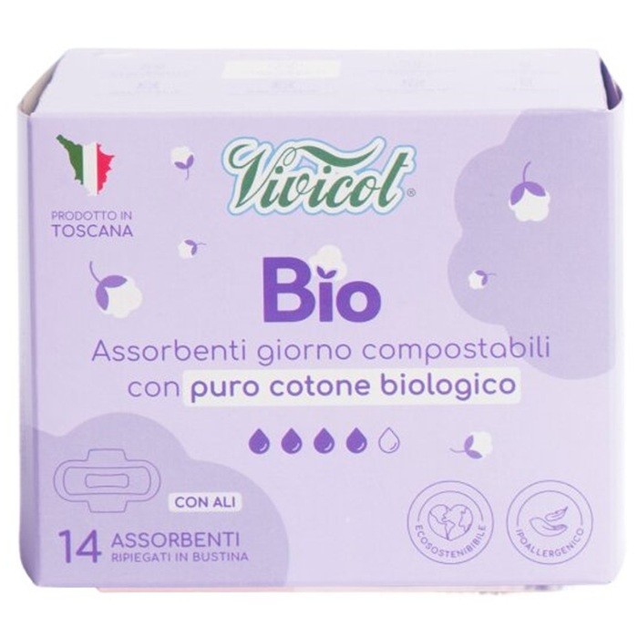 Absorbante de zi din bumbac bio, hipoalergenic 14 buc Vivicot