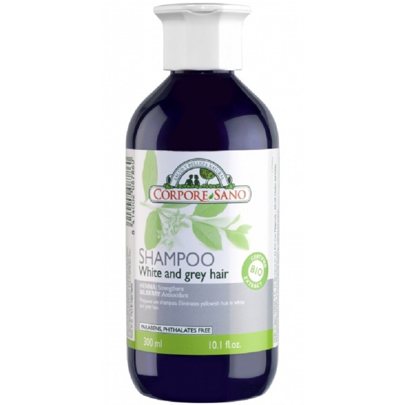 Sampon cu henna pentru par alb si grizonat 300ml Corpore Sano