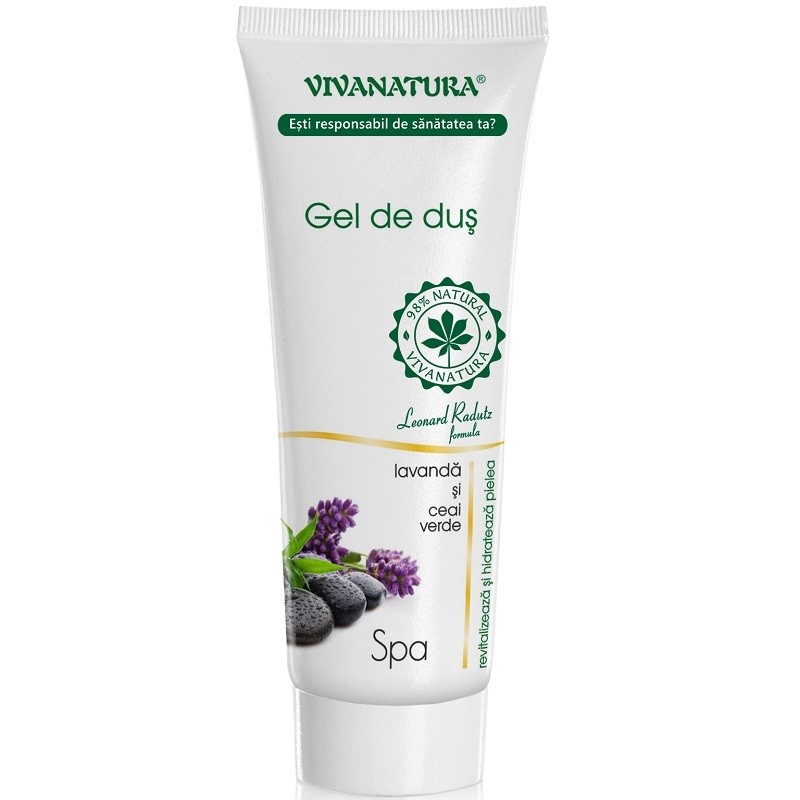 Gel de dus spa cu lavanda si ceai verde, natural 250ml VivaNatura