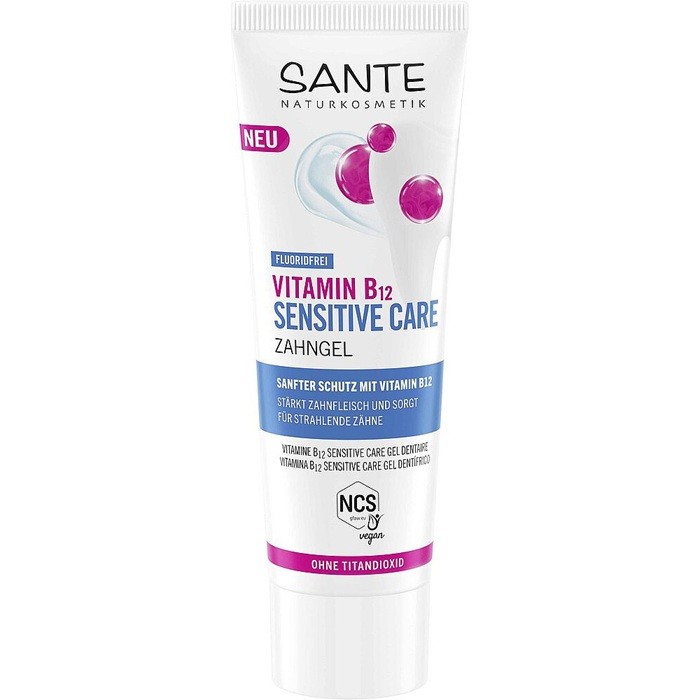Gel de dinti Vitamina B12 Sensitive Care fara fluor 75g Sante Naturkosmetik