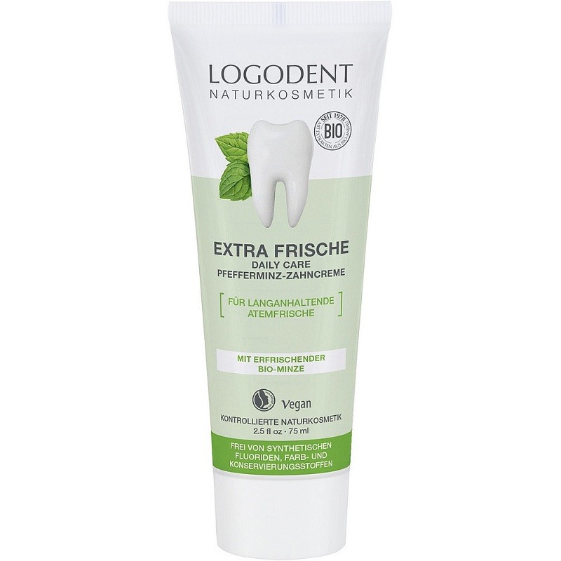 Pasta de dinti gel cu menta bio vegan, fara fluor 75g Logodent