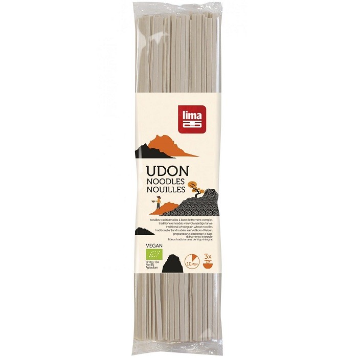 Taitei japonezi traditionali Udon bio, din grau integral 250g Lima