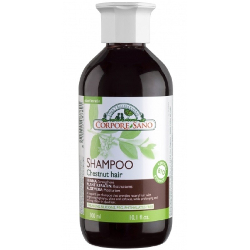 Sampon cu henna pentru par castaniu 300ml Corpore Sano