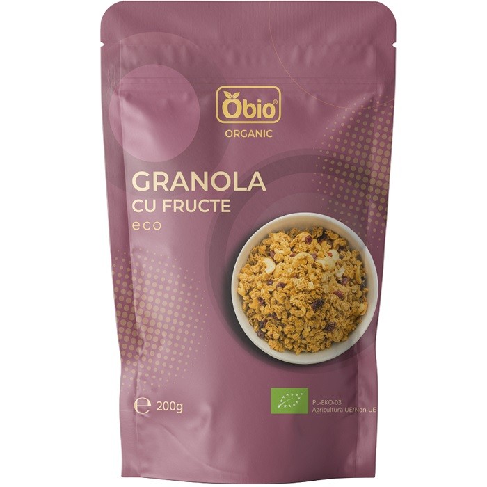 Granola cu fructe bio 200g Obio