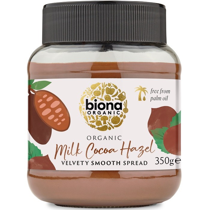 Crema de ciocolata cu lapte si alune de padure bio 350g Biona