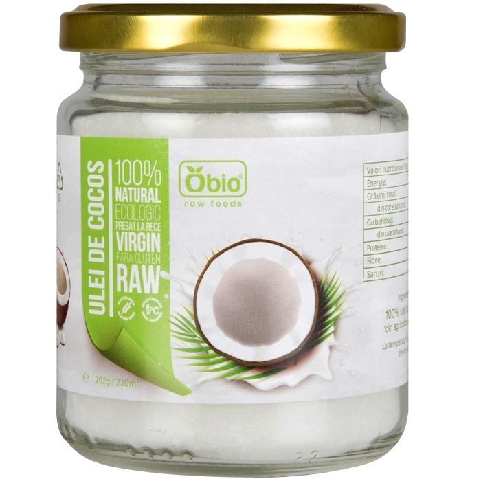 Ulei de cocos virgin Raw bio 220ml Obio