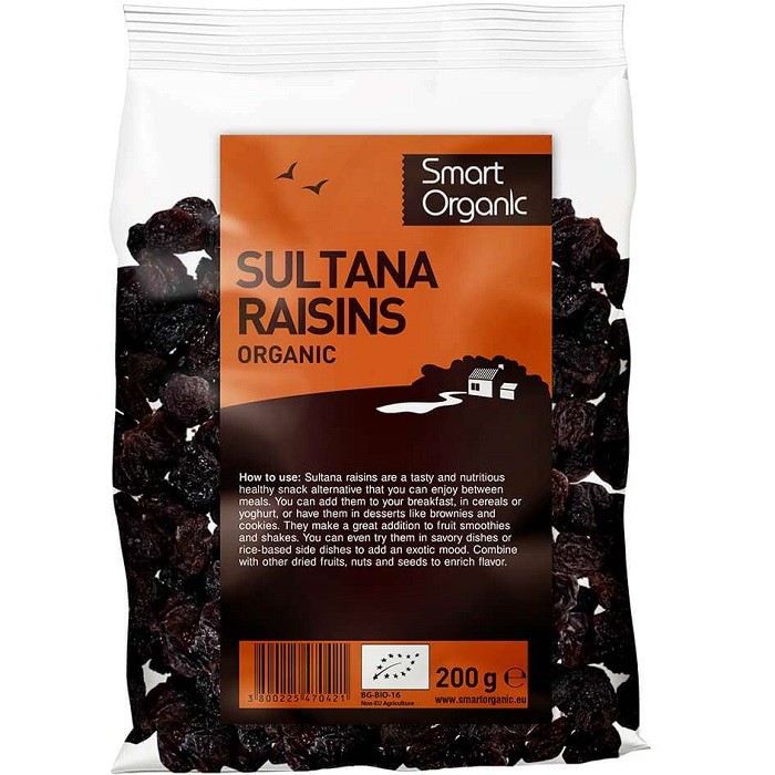 Stafide sultana bio, fara sulfiti 200g Smart Organic