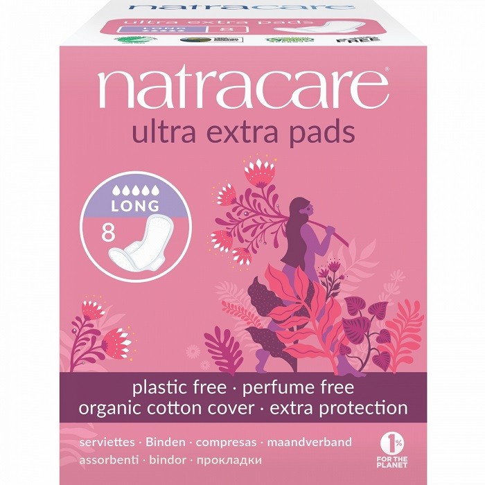 Absorbante Ultra Extra de noapte Lung 5 picaturi 8buc Natracare