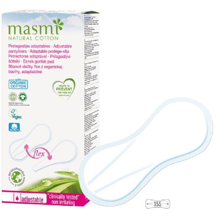 Absorbante zilnice flexi tanga din bumbac organic 24 buc Masmi