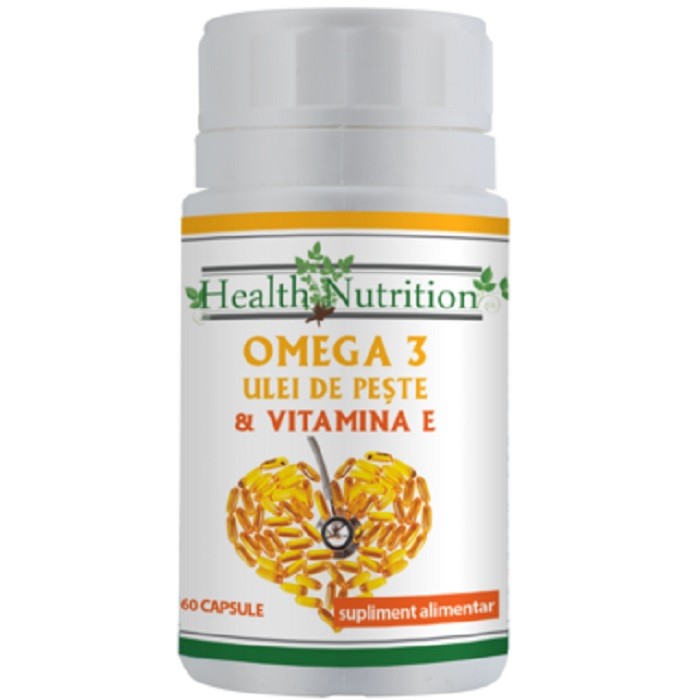 Omega 3 ulei peste cu Vitamina E 60 capsule Health Nutrition