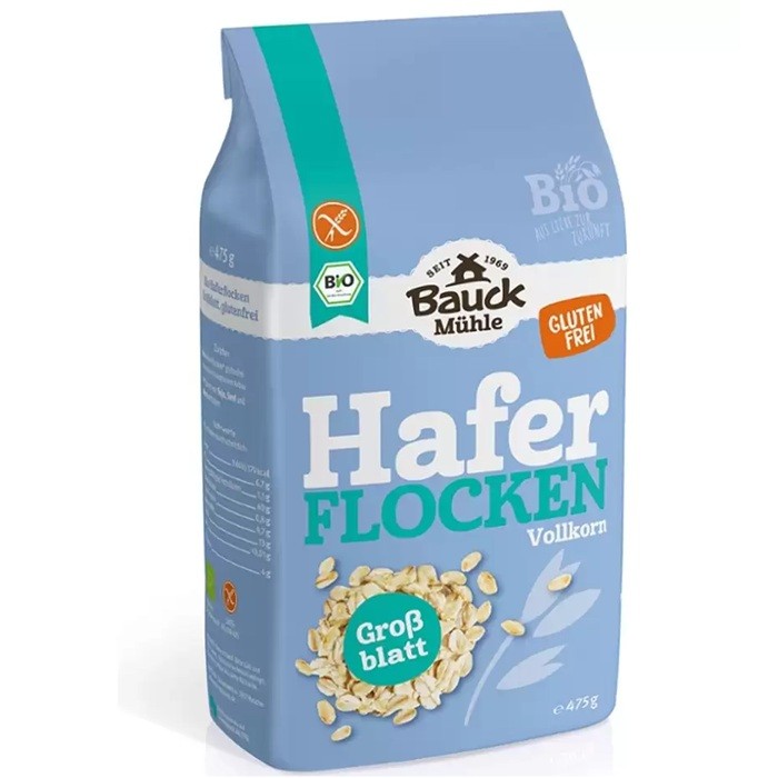 Fulgi mari de ovaz bio, fara gluten 475g Bauckhof