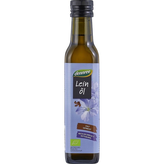 Ulei din seminte de in bio, presat la rece 250ml Dennree