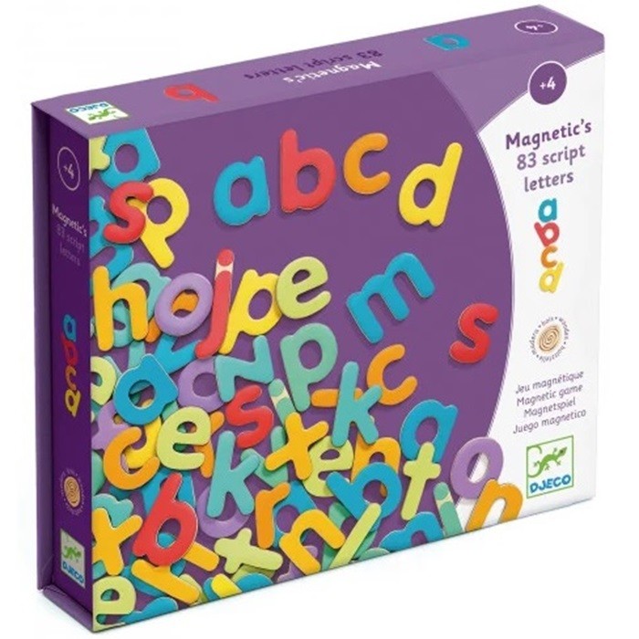 Joc magnetic 83 litere colorate Djeco, de la 4 ani