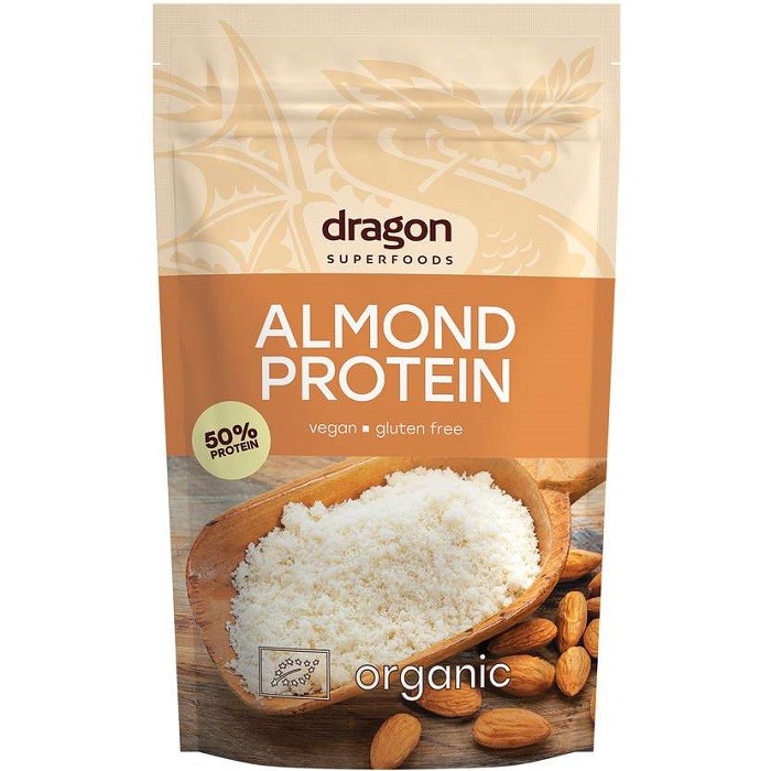 Pudra proteica din migdale bio vegan, fara gluten 200g Dragon Superfood