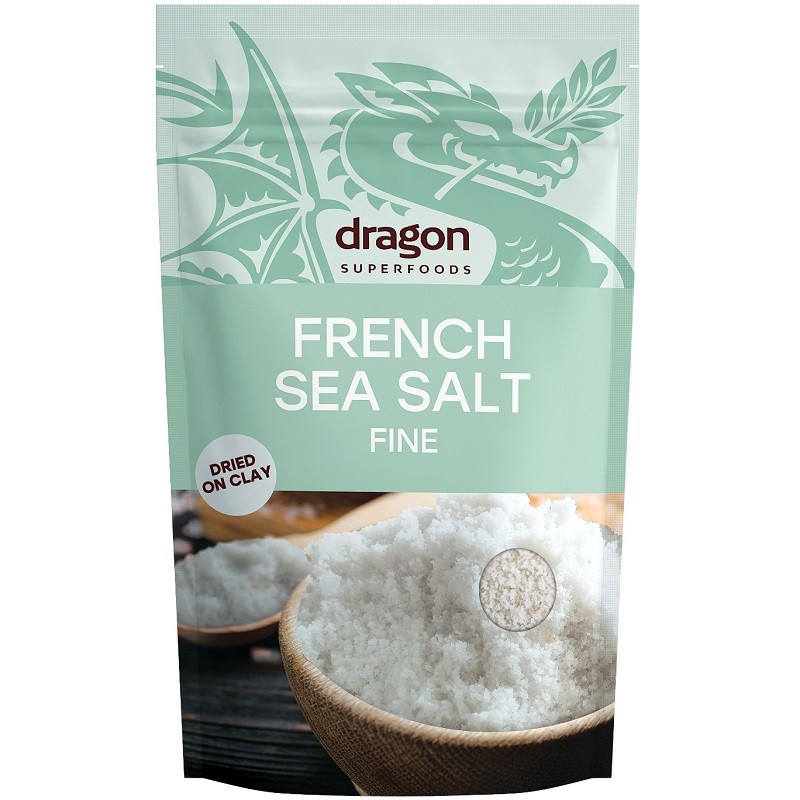 Sare celtica fina (sare franceza de mare), neiodata 500g Dragon Superfood