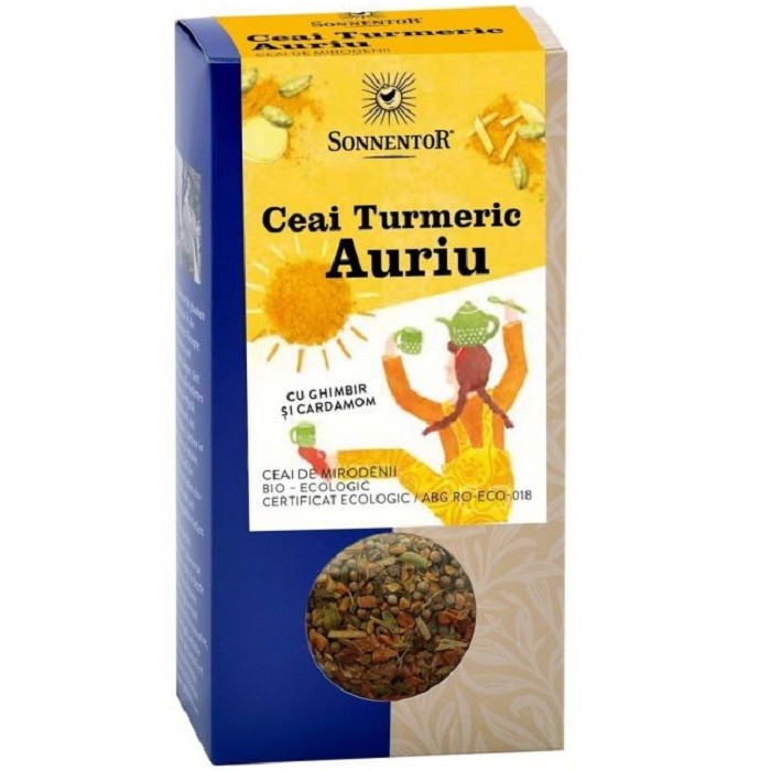 Ceai Turmeric Auriu cu ghimbir si cardamom bio 120g Sonnentor