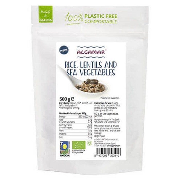 Orez si linte cu alge marine bio 500g Algamar