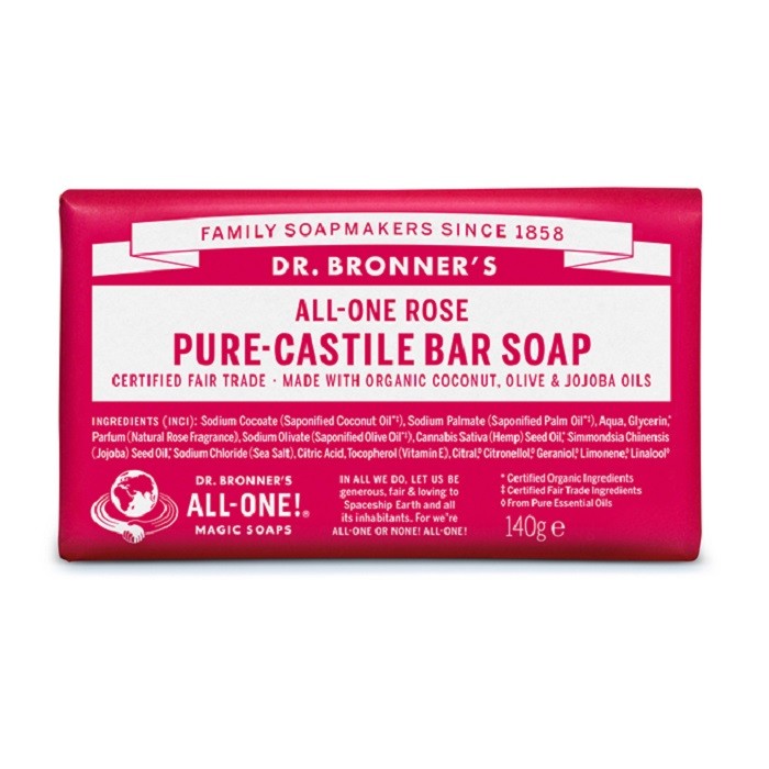 Sapun organic de Castilia cu trandafiri 140g Dr Bronner