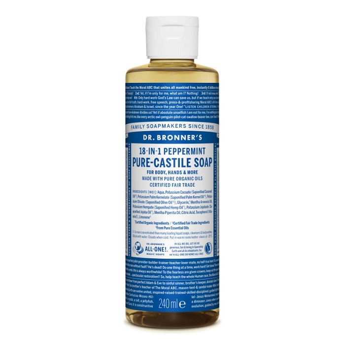 Sapun lichid bio de Castilia cu menta 240ml Dr Bronner