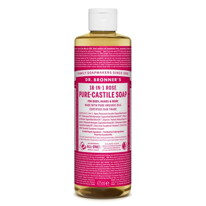 Sapun lichid bio de Castilia cu trandafiri 475ml Dr Bronner
