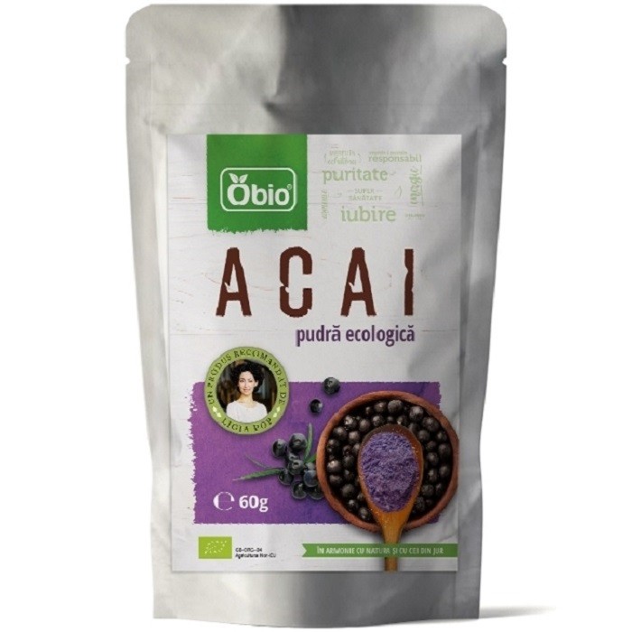 Acai bio pudra, liofilizata 60g Obio