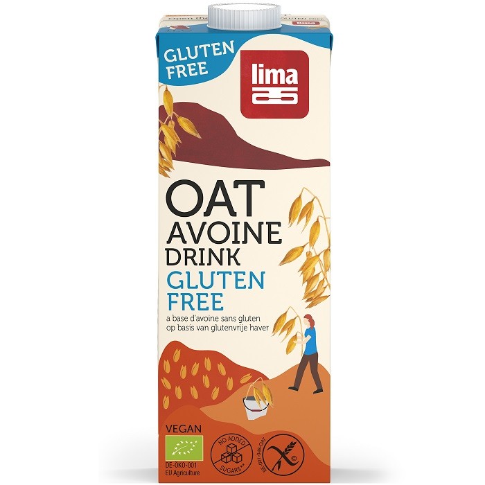 Bautura vegetala de ovaz fara gluten, bio vegan 1L Lima
