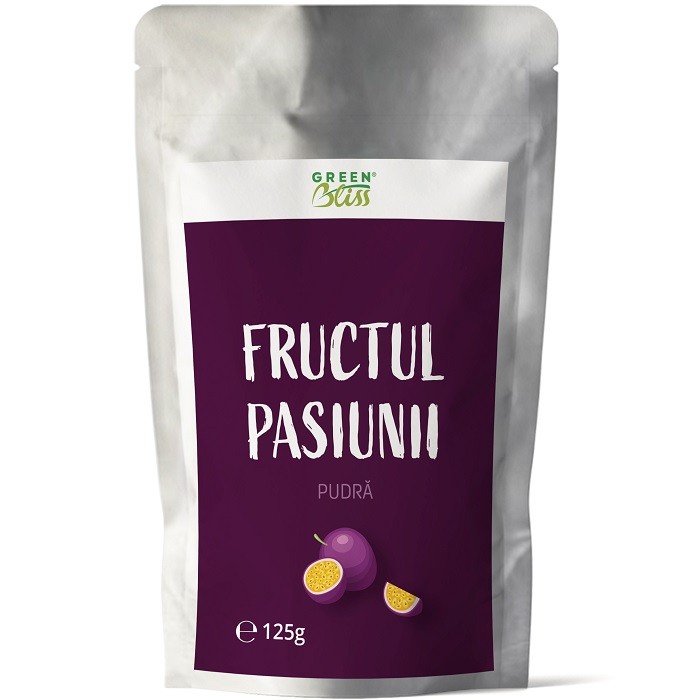 Fructul pasiunii (maracuja) pulbere raw 125g Green Bliss