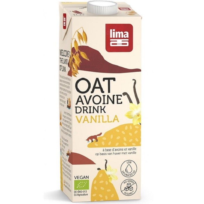 Bautura vegetala de ovaz cu vanilie bio, vegan 1L Lima