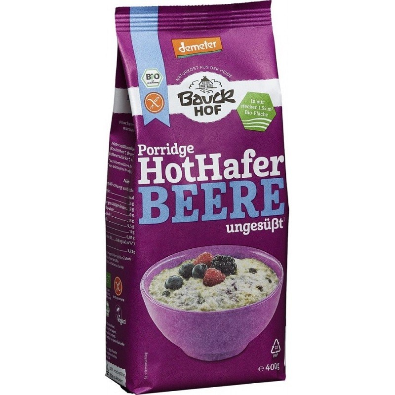 Terci de ovaz cu fructe de padure bio, fara gluten 400g Bauckhof