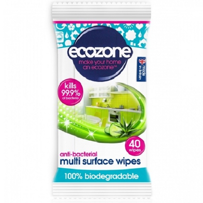 Servetele umede pt curatare multisuprafete, cu aloe vera si castravete 40 buc Ecozone