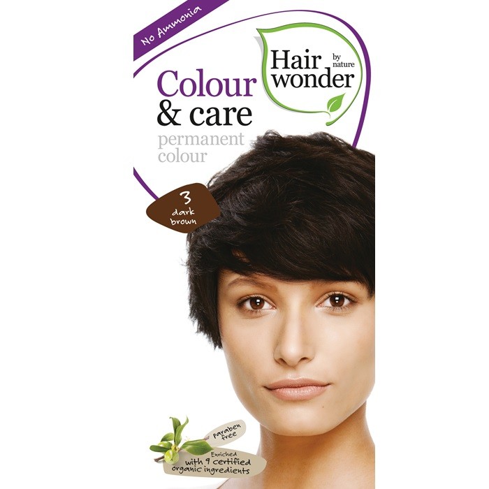 Vopsea de par fara amoniac Dark Brown 3 Colour Care Hairwonder