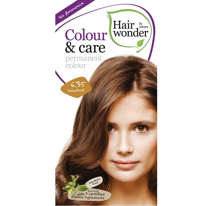 Vopsea de par fara amoniac Hazelnut 6.35 Colour Care Hairwonder